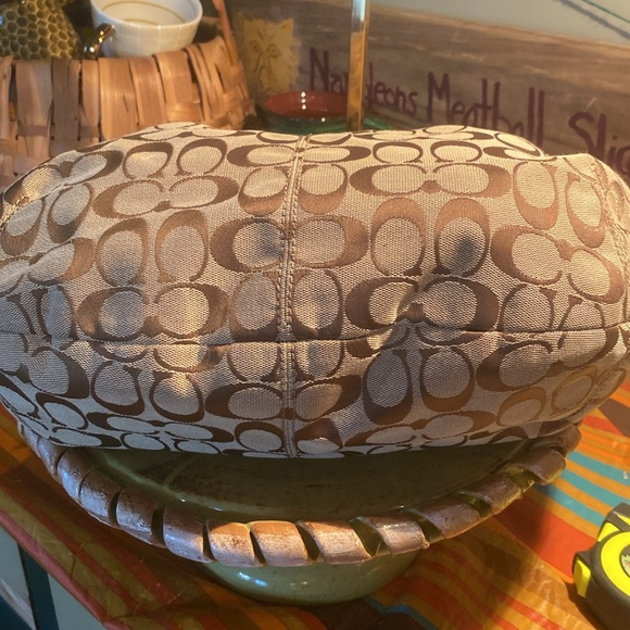 Coach Hobo Jacquard Signature Canvas & Cream Leather Shoulder Bag F13741 - Picture 10 of 16